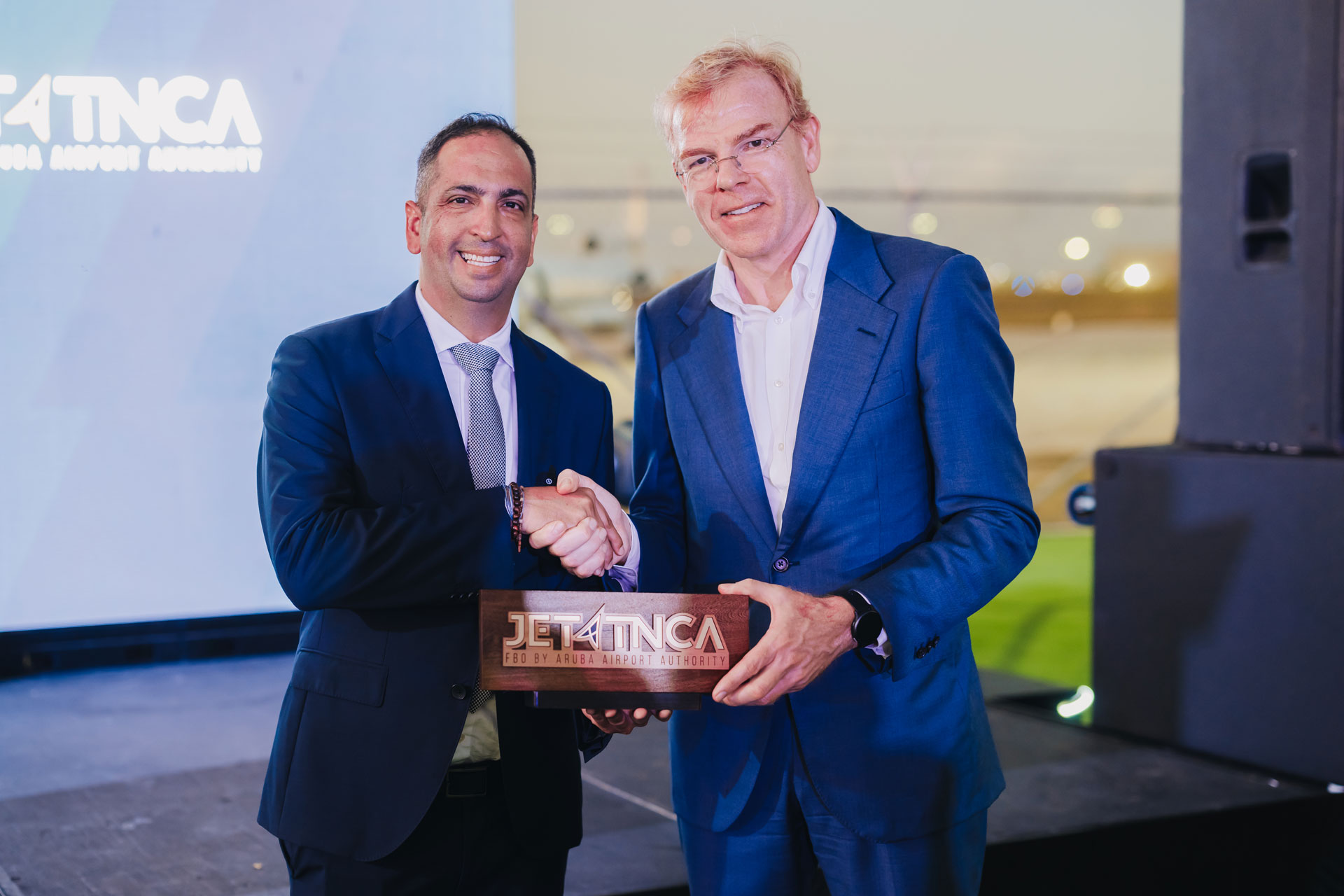 Aruba Airport Jet TNCA One Year Celebration AAA CEO and Minister Tourism - JETTNCA